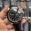 44 mm samiec na rękę na rękę zegarek mechaniczny Automatyczny zegarek mechaniczny księżyc faza niebieski czarny skórzany pasek szafirowy kryształowy wodoodporny 270D