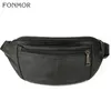 Waist Bags Fonmor Womens Antitheft Bag Fanny Pack Genuine Leather Belt Purse Small Phone Key Black Men Packs Unisex274A