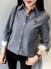 Très épais femmes hiver Style Blouses chemises dame décontracté à manches longues col rabattu velours haut blouse DF3161 240301