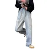 Old Jeans Mens Trendy Autumn American High Street Pants Brand Instagram Pi Shuai Loose Straight Leg Wide