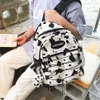 Cow Pattern Backpacks Women Canvas School Bags Lady Large Capacity Travel Rucksack Cute Student Bagpack Female Designer Mochila199K