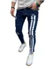 Jeans hommes maigre rayé fermeture éclair Denim trou lavage Vintage Hip Hop travail pantalon Slim imprimé jeans européen grande taille hommes vêtements