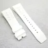 Cinturino per orologio bianco da 25 mm Cinturino in caucciù con chiusura pieghevole da 20 mm per RM011 RM 50-03 RM50-01303F