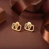 Créateur de mode boucles d'oreilles en or pour femmes amoureux couple cadeau dames cadeaux de mariage bijoux avec boîte NRJ258t