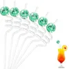 Disposable Cups Straws Mirror Discos Balls Drinking Decor For Party Wedding Birthday Coffee Shop