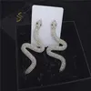 FYUAN Oversize Snake Shape Crystal Drop Earrings for Women Bijoux T Show Statement Jewelry 240305