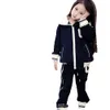 Nieuwe kleding broers en zussen gaoderen het product van kinderen herfst/winter 2022 xiaoxiang heren en dames baby casual vaste kleur tweedelige set gg