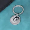 Keychains Nedar Stainless Steel Sun And Moon Pendant Keychain For Women Men Gift Hippie Trendy Keyring Fashion Jewelry Wedding Key Chain