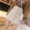 Dresses Corduroy Mini Skirt Women Summer Autumn A Line Korean Kawaii Skirt Ladies Button Up Vintage Pink High Waist Skirt Short Skort