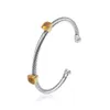 Luxury Designer Davids Yurmas Bracelet Dy 4mm Open Cable Bracelet Popular at Two Station