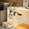 猫のキャリアホームケージのリッターボックス統合された透明なヴィラ屋内フェンスペットキャビネット付き閉じたトイレハウス