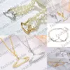 pärlhalsband pärlstav armband stift saturn studörhängen hänge halsband diamant koppar 18k guld pläterad designer smycken clavicle243r