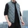 Men's Vests Stylish Sleeveless Jacket Super Soft Cotton Padded Male Warm Pockets Waistcoat Vest Top Coldproof