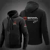 Ayrton Senna högkvalitativ modemän Retro Harajuku Solid Color Jacket High Street Zip Up Hoodie Casual Loose Sweatshirt Kläd