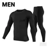 Abbigliamento da motociclista Completo intimo termico invernale da uomo Abbigliamento sportivo a compressione Abbigliamento fitness Camicie lunghe Pantaloni Strato base caldo Sport