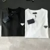 Diseñador PRA triángulo marca de lujo camiseta roja con letras nuevas camisas hombre mujer ropa de moda casual camisetas blancas negras verano cuello redondo manga corta algodón puro