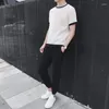 Survêtements pour hommes Pantalons Ensembles Pas de logo Top Gym Survêtement Jogger Mâle T-shirt Vêtements unis pour hommes Costumes de sport lisses Casual Summer Slim Fit