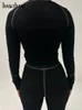 ホーサウの女性秋の冬の長袖トップロングパンツ2ピースマッチングセット衣装卸売アイテムビジネス240229