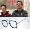 Tony Stark Flight 006 Stil Högkvalitativ solglasögon Män Square Aviation Design Sun Glasses Oculos de Sol UV400315Z