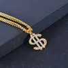 Pendant Necklaces New Hip Hop Nightclub Exaggerated Gold Chain Usd Symbol Necklace Mens and Womens Trendy Personality