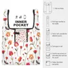 Shopping Bags Plain Totebag Waterproof Foldable Red Orange Rose Print Tote Casual Woman Grocery Bag Custom Pattern