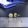 Pendientes florales de moissanita Vvs, 10 mm de ancho, oro real de 14 k, prueba de pase, corte brillante redondo, perno prisionero de diamante de 0,87 quilates