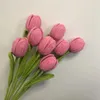 Kwiaty dekoracyjne 1PC dzianiny Tulipany Bukiet ręcznie dziwny sztuczny kwiat dekoracja ślubna ręcznie tkane domowe prezenty świąteczne