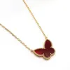 V Necklace 925 Sterling Silver Fanjia Butterfly Halsband pläterad med 18K Gold Clover Fritillaria Pendant and Collar Chain High Edition