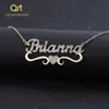 Cuore con nome personalizzato Collana con pendenti per le donne Gioielli bling ghiacciati Girocollo iniziale Collana bling iniziale personalizzata Y20289u