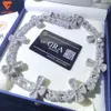 Design personalizado 925 prata moda jóias colar moissanite diamante hip hop gelado cruz cubana link chain