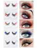 Cils colorés vaporeux moelleux 3D vison cils naturel longue couleur épaisse bande de cils multicolore bicolore faux cils auto-adhésif 4670727