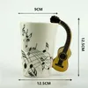 Muggar jbtp 400 ml musikmugg kreativ violin stil gitarr keramisk kaffe te mjölk stav koppar med handtag nyhetsgåvor