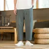 Pants Mens Pants Vintage Harem Casual Pants Cotton AnkleLength Pants Male Harajuku Jogging Trousers Streetwear Korean Big Size 5XL