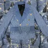 Concepteur de luxe Fends classique à la mode Style costume manteau Denim tissu Jacquard motif hommes et femmes polyvalent confortable