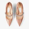 New Women Sandals Senior BING PUMP 65 mm Heel Italy Perfect Pointed Toes Crystal Ankle Strap White Nude Patent Leather Designer Evening Dress Sandal High Heels Shoe