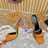 De bästa märkena sandaler fashionabla patentläder 9,5 cm ultrahöga klackar lyxig designer sandal avslappnad tunn rem kombination bröllopskor