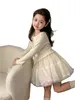 Children colorful ruffle lace tulle tutu skirts sweet girls gauze princess skirt 2024 spring kids birthday party clothes Z7069