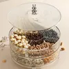 Teller – hochwertiges Material, Aufbewahrungsbox, Behälter für Trockenfrüchte, 360-Grad-Drehung, dreischichtig, geteilte Nüsse, zum Servieren von Vorspeisen