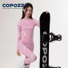 Stiefel Copozz Männer Frauen Ski Thermo -Unterwäsche Sets Schnell trockener funktioneller Kompressionsanzug Stick Snowboardtimen und Hosen Erwachsener