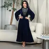 Vêtements ethniques Velvet Diamonds Broderie Robe musulmane Femmes Dubaï Abaya Turquie Kaftan Eid Mubarak Ramadan Abayas Robe arabe islamique