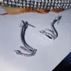 Orecchini con retro a forma di serpente spirituale Borchie di cristallo per donna Uomo Polsino dell'orecchio Vintage Rock Punk Cartilagine Clip Gioielli penetranti Regali2482