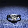 Cluster Rings Yuzbt Sterling Silver 0 5 Lab Created D Color Diamond Moissanite Ring White Gold Plated Square Shape Girls Jewely235B