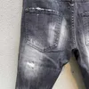 Mens Jeans Slim Skinny Pencil Pants Slimming Man Emaciated Casual Trousers Men DSQ European Zipper Pocket Classic Pant Milan Blue Straight Cotton 44-54 Size Handsome