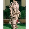 Abbigliamento etnico Abiti africani per le donne Abito lungo maxi in pizzo stampato allentato di grandi dimensioni Rob Moda musulmana Abaya Boubou Africain Femme 2024