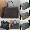 Fashion Porte-documents Jour Briefcase Damier Infini Onyx Leather Designer Metal Hardware S-lock Briefcase Men Flap Closure with M251Y