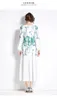 Kvinnor grundläggande avslappnade klänningar Runway Fashion Spring Flower Dress for Women Bohemian Floral Print Long Sleeve Robe Longue Femme Party Maxi Vestido 2024