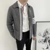 Men's Jackets Four Bar Pattern High-Grade Knitted Cardigan Autumn And Winter Business Gentleman Fashion Long Sleeve Sweater Coat