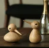 Oiseau à bec pointu cadeau créatif de décoration en bois massif pur fait à la main dans le Danemark nordique marionnette sculpture sur bois oiseau déco douce 201214954237