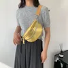 Łańcuchowa torba luksusowa złota srebrna torebka dla kobiet skórzana opakowanie fanny moda kamienna torba crossbody Bag paska torba na worek 240306