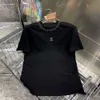 T-shirt da donna T-shirt firmata T-shirt estiva da donna girocollo manica corta T-shirt in cotone con lettera grafica con strass moda